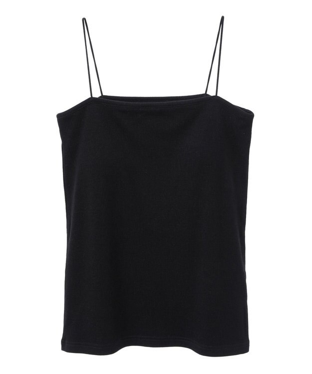 Green Parks カップ付ラメリブベアトップ Black