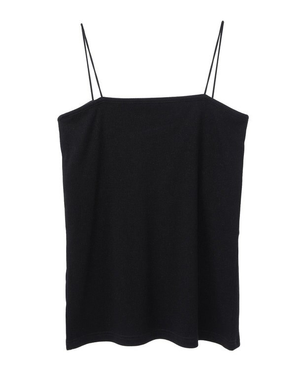 Green Parks カップ付ラメリブベアトップ Black