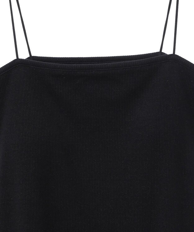 Green Parks カップ付ラメリブベアトップ Black