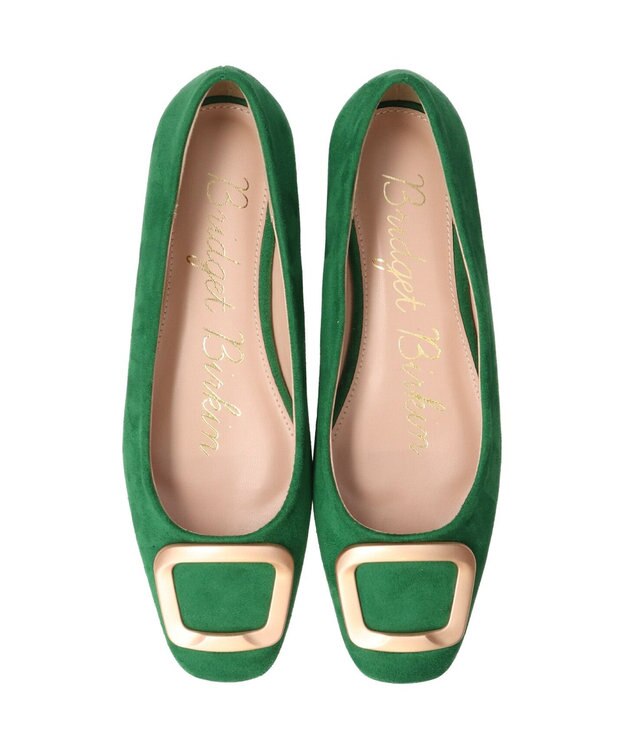 Bridget Birkin 【Bridget Birkin】スクエアバックルフラットシューズ グリーンスウェード