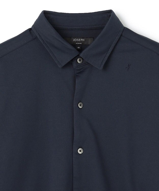 JOSEPH HOMME ツイルネルジャージー　レギュラーカラーシャツ ネイビー系