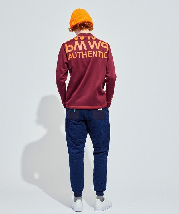 PW CIRCULUS 【裏起毛/防寒】【MEN】ステッチポイント モックネック ワイン系