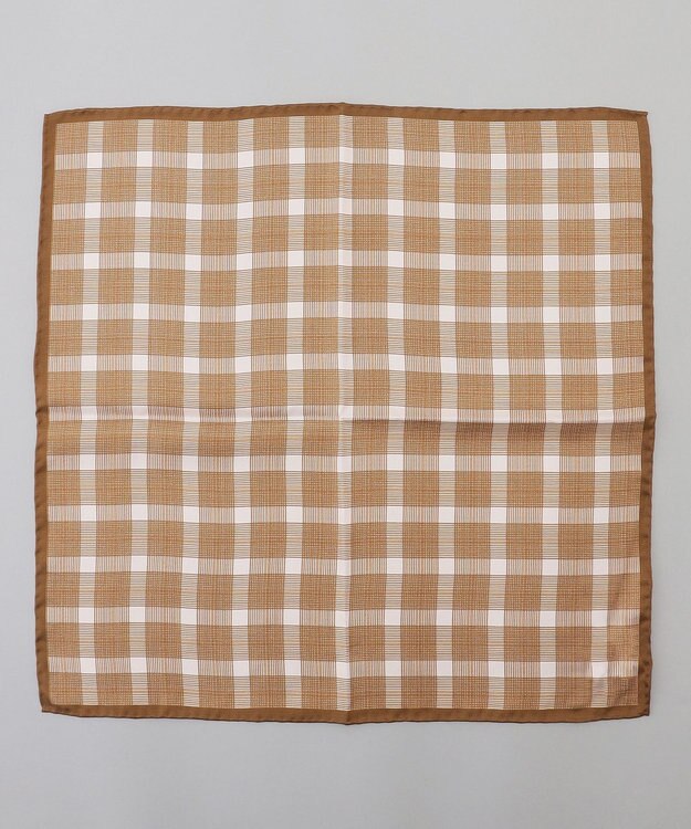 GOTAIRIKU 日本製【シルク100％】オリジナル柄チーフ ダークブラウン系4