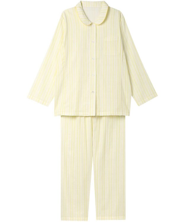 Wing パジャマ 長袖 長ズボン 綿100%(本体) 二重ガーゼ レディース EP8070 ウイング／ワコール イエロー