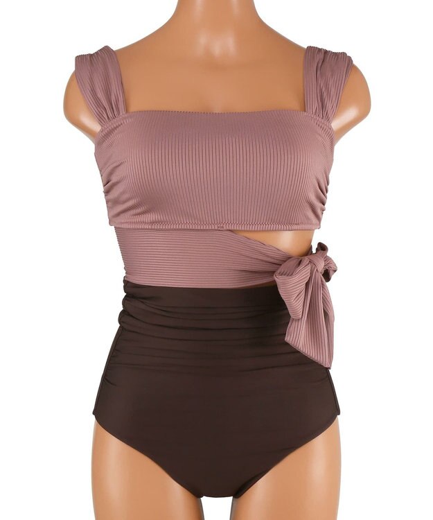 San-ai Resort（三愛水着楽園） 【SALE】【ナチュラルシェイプスイム　ライト】ノンワイヤービキニ　9M ピンク×ブラウン