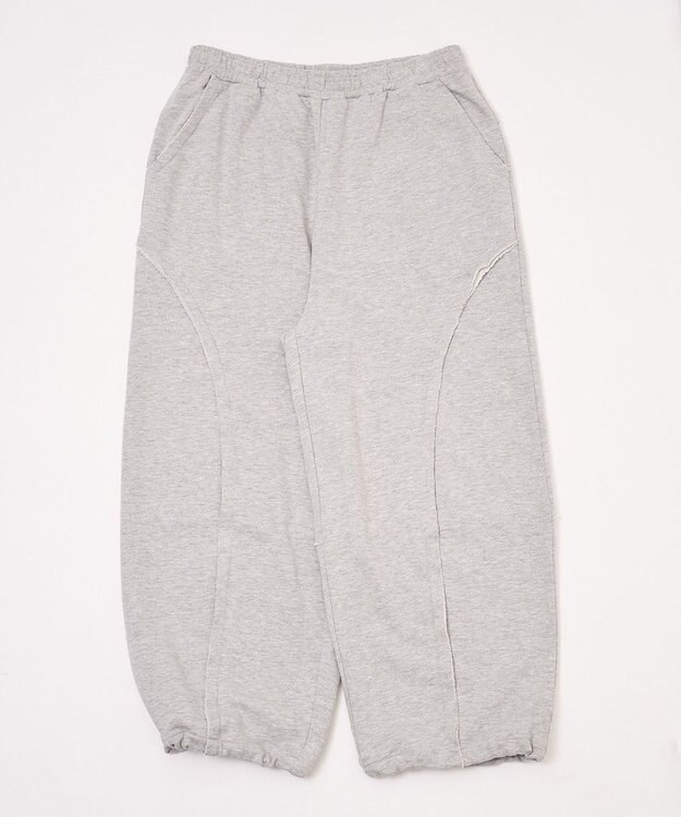 WEGO 【ユニセックス着用ITEM/ウエストゴム/MLサイズ展開】バルーン3Dスウェットパンツ 杢グレー