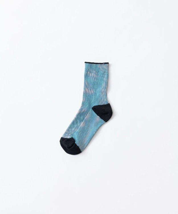 TRICOTE MOIRE LINK SOCKS／モアレリンクソックス 32BLUE