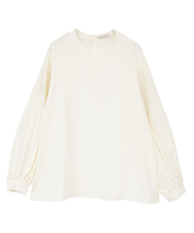 Green Parks Ｏ．袖プリーツブラウス Ecru