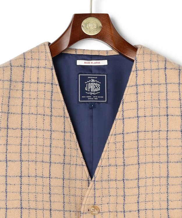 J.PRESS MEN 【J.PRESS ORIGINALS】Boil Random Window Pen Over Odd Vest / Japan Made ベージュ系4