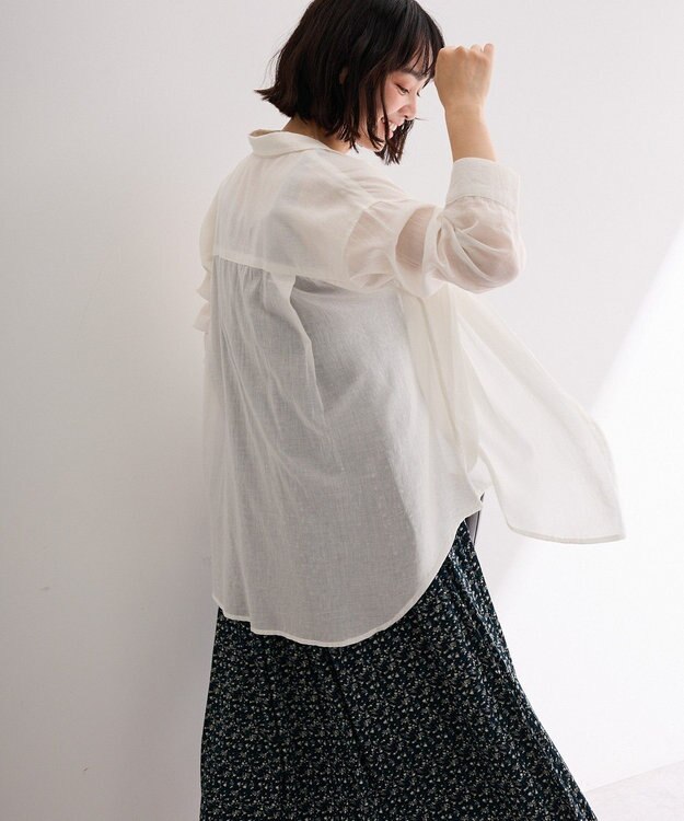 Green Parks 長袖ボイルシャツ Ivory