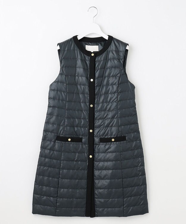 自由区 【洗える】ライトダウン ジレ ミッドナイト