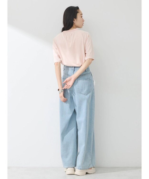 earth music&ecology スポーティー刺繍ロゴＴ Pink Orange