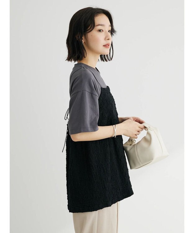 Green Parks カットＪＱキャミソール Black