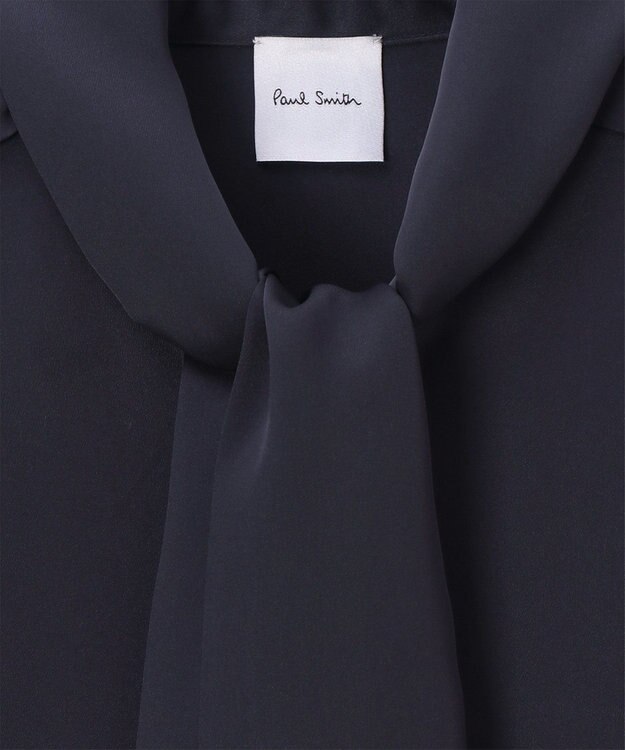 Paul Smith サテン ボウタイ ブラウス ネイビー