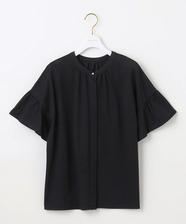 ANY SIS 【UVケア・接触冷感】汗ジミ防止加工カット ブラウス ブラック