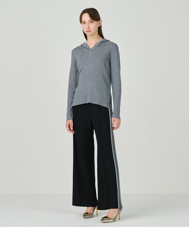 GRACE CONTINENTAL メリノウールリブフーディー グレー