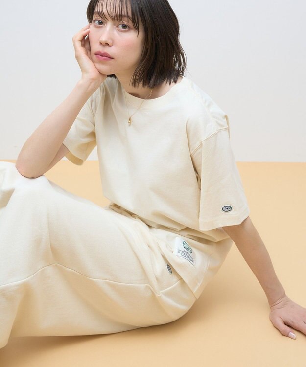 AMERICAN HOLIC DISCUS パウダーブリーチ加工Tシャツ Ivory