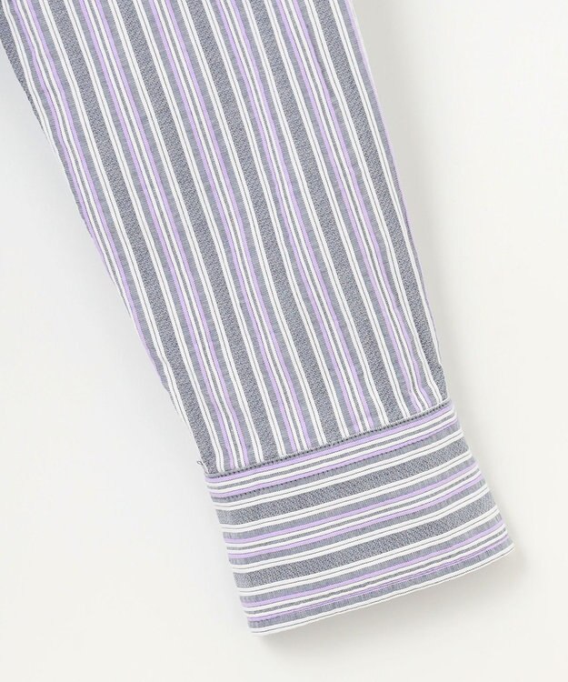 JOSEPH ABBOUD 【キングサイズ・オーガニックコットン使用】 オーガニックコードストライプ シャツ ネイビー系1