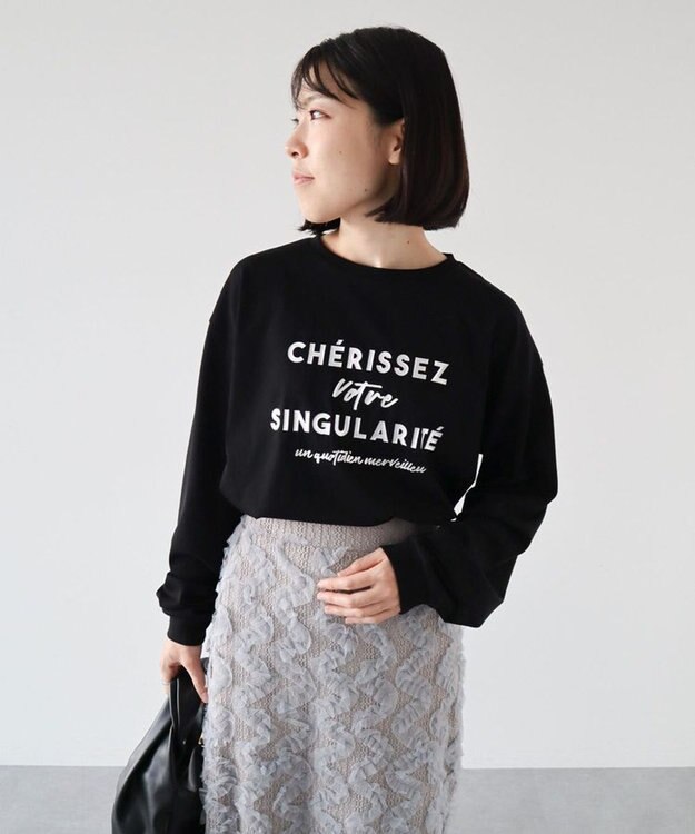 Green Parks 箔プリント長袖ロンＴＥＥ Black