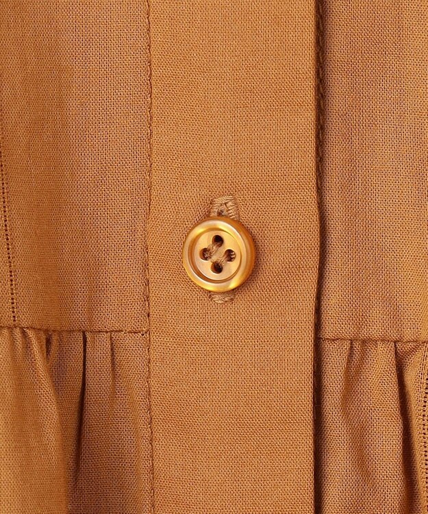 UNFILO ペプラム ギャザーブラウス キャメル