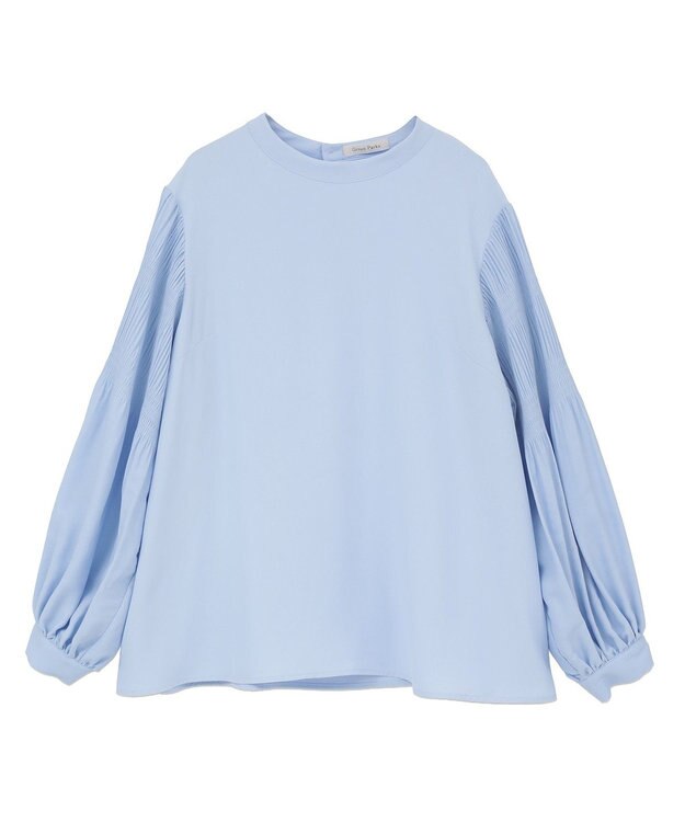 Green Parks Ｏ．袖プリーツブラウス Sax