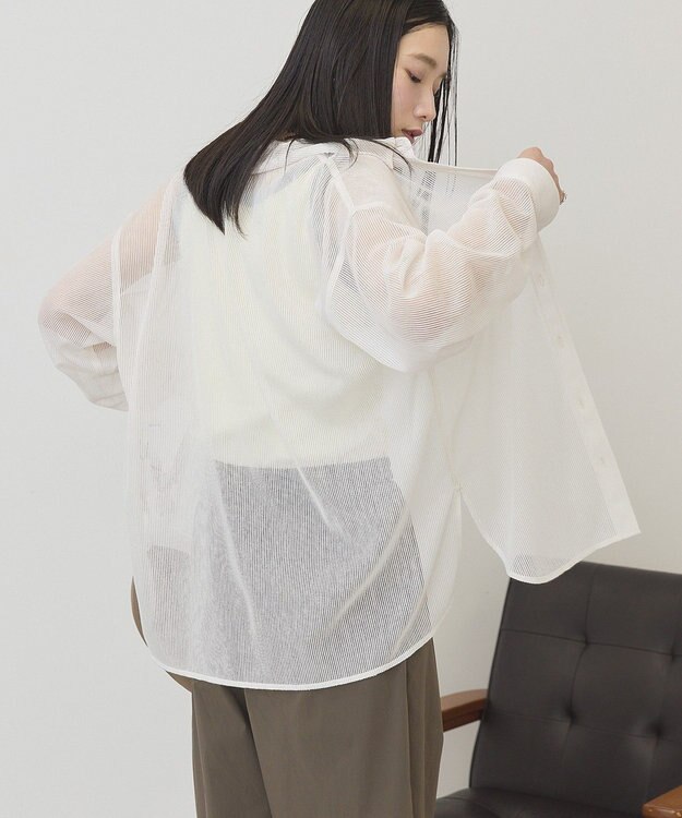 AMERICAN HOLIC メッシュ長袖シャツ Ivory