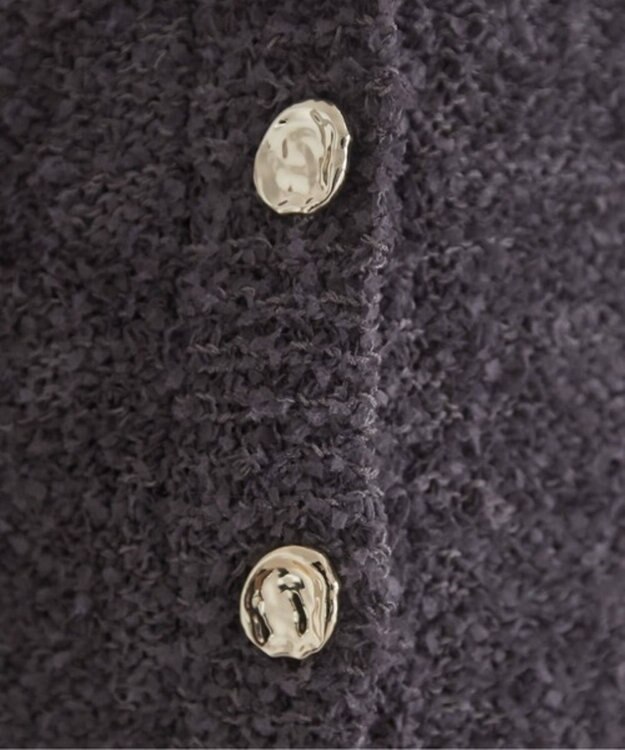 WEGO 【ANGIE VINTAGE】リボンヤーンVネックニットカーディガン ブラック中濃色