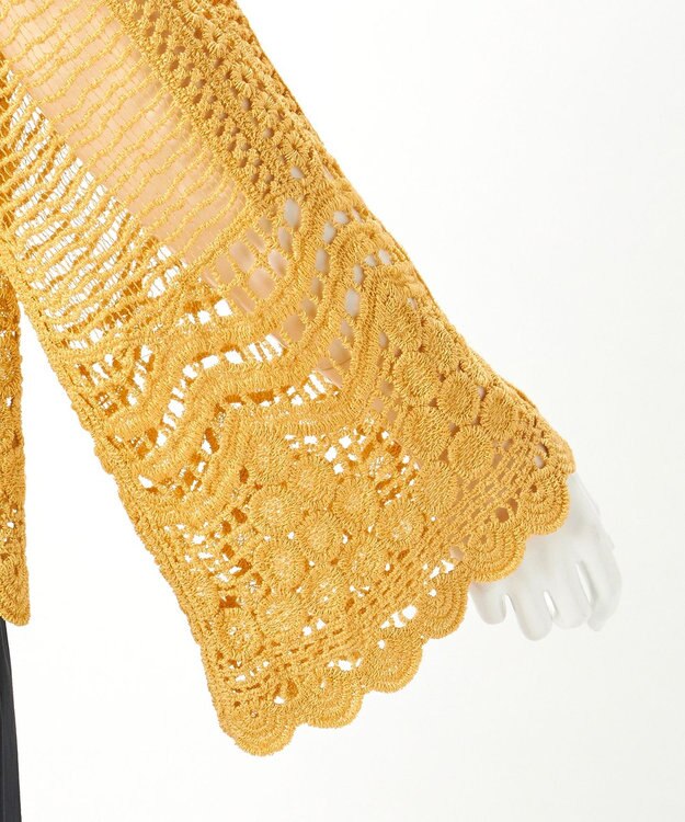 23区 【GOLD LABEL】コットンレーシー ニット マスタード系