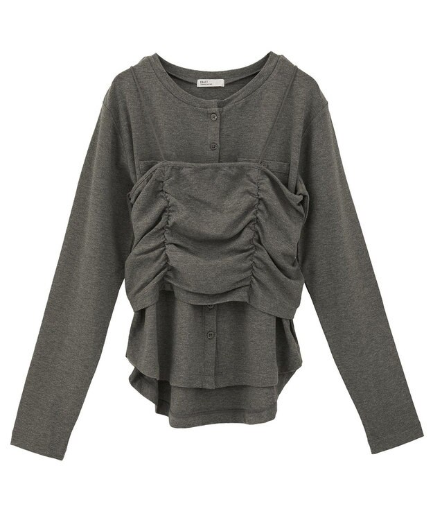 CRAFT STANDARD BOUTIQUE 2点セット/カーディガン＆ビスチェ Gray Mixture