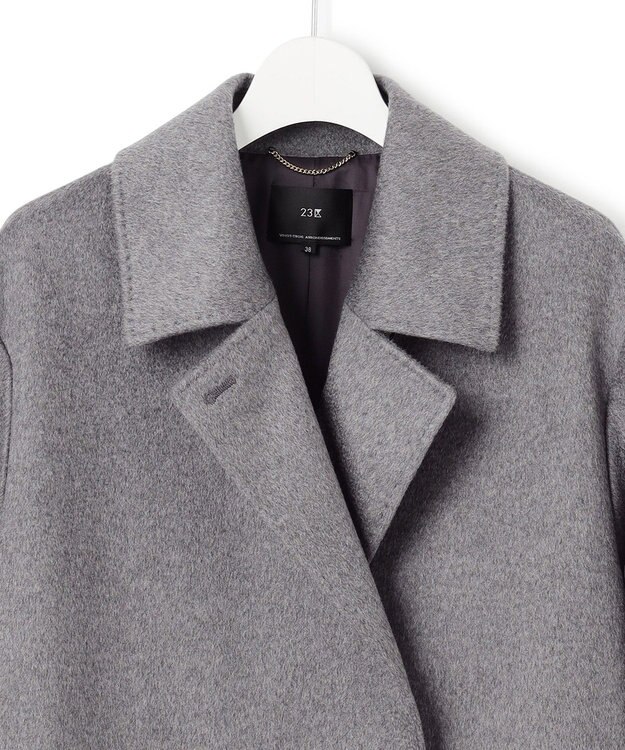 23区 S COLOMBOカシミヤビーバー ダブルフロント チェスターコート グレー系