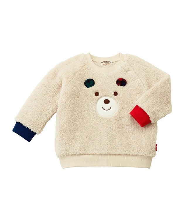 MIKI HOUSE HOT BISCUITS 【80-110cm】 顔ドン ボアフリーストレーナー アイボリー