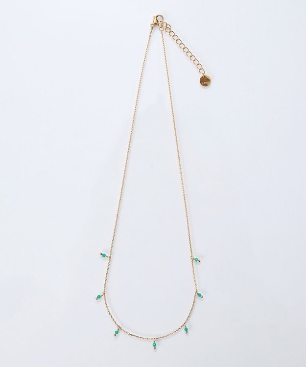 Phoebe 【金属アレルギー対応】カラージェムステーションネックレス/天然石/サージカルステンレス グリーン