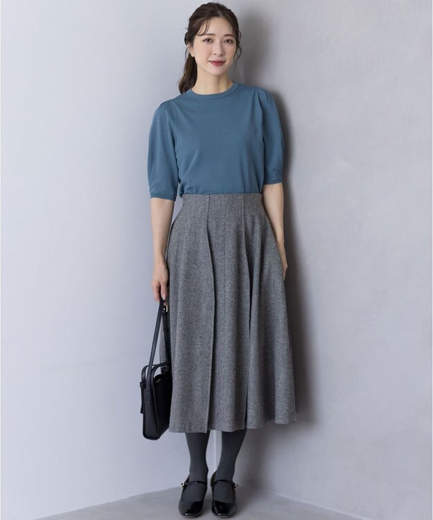 組曲 S シックツイード スカート ブラック系