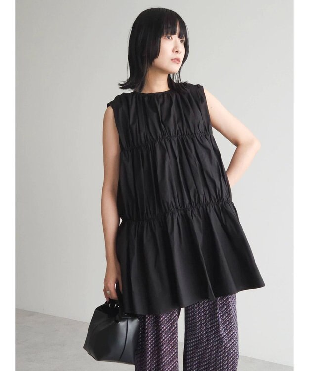 Green Parks ・ＥＬＥＮＣＡＲＥ　ＤＵＥ　ティアードノースリチュニック Black