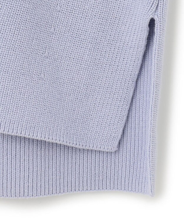 23区 L 【洗える】コンパクトコットンポリエステル Vネック ニット ライラック系