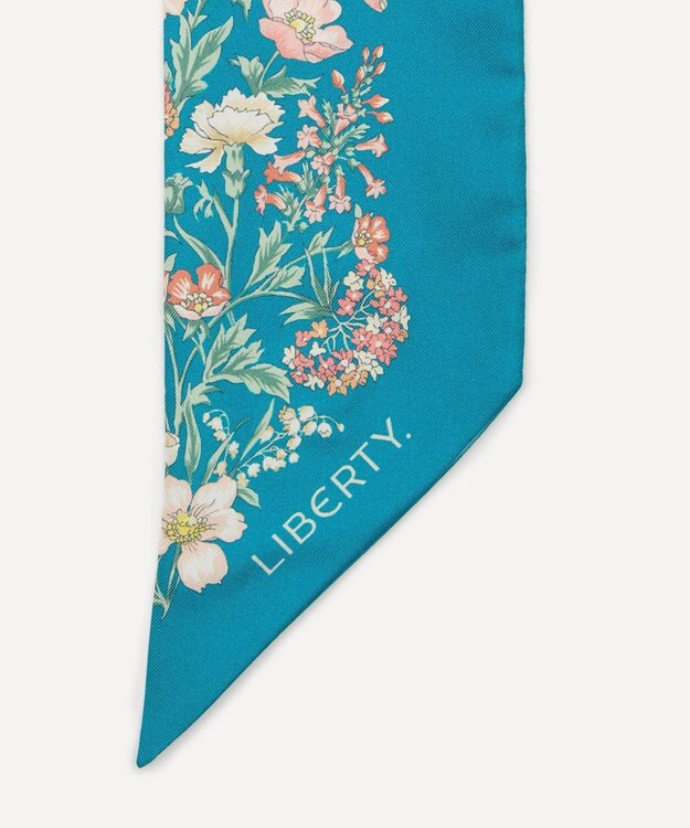 LIBERTY. レイチェル スキニーシルクスカーフ ブルーグリーン