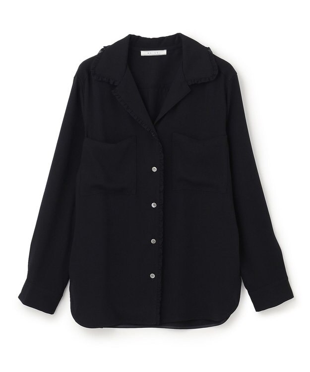 BEIGE， DANDELION / ギャザーフリルブラウス Black