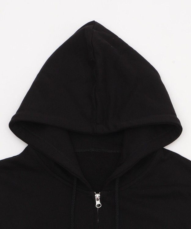 WEGO 【ユニセックス着用ITEM/MLサイズ展開】ワンポイントノースリジップパーカー ブラック