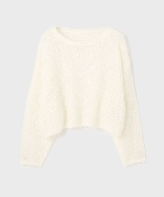 GRACE CONTINENTAL フィルムヤーンニットトップ ホワイト