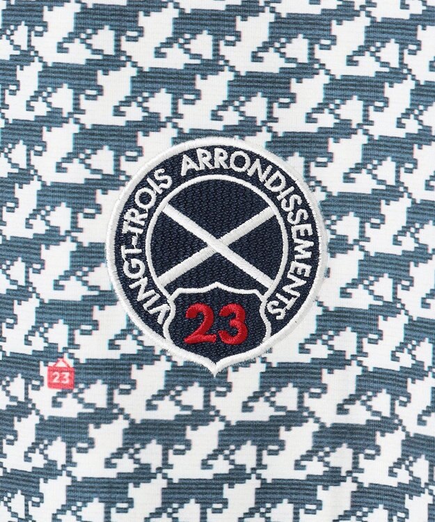 23区GOLF 【MEN】【吸水速乾/UVカット】ハウンドトゥース柄シャツ ホワイト系5