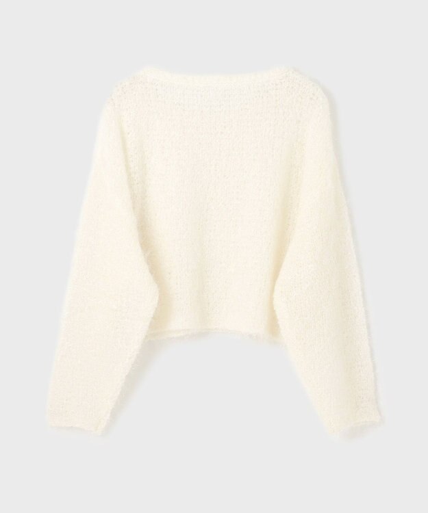 GRACE CONTINENTAL フィルムヤーンニットトップ ホワイト