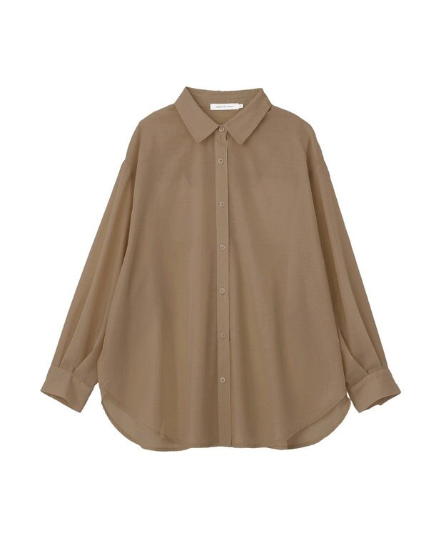 AMERICAN HOLIC 【イージーケア】シアーラウンドシャツ Mocha