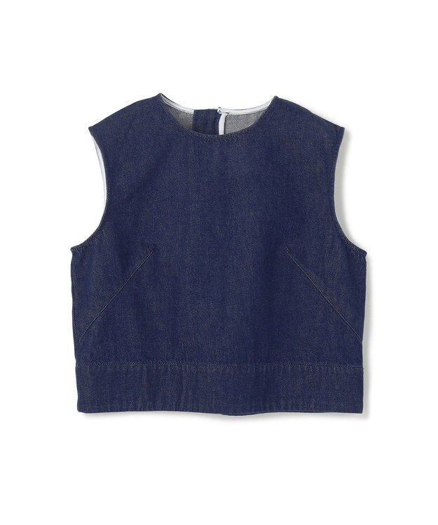 BEIGE， 【洗える・Oggi ８月号掲載】NAVIGLIO / ショート丈ノースリーブデニムブラウス Indigo