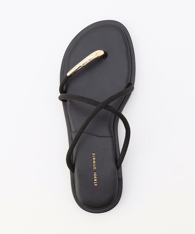 steppi メタルパーツ トング サンダル ブラック