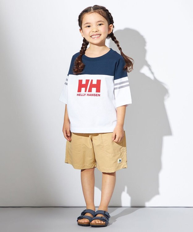 HELLY HANSEN 【キッズ】ハーフスリーブフットボールティー クリアホワイト×オーシャンネイビー