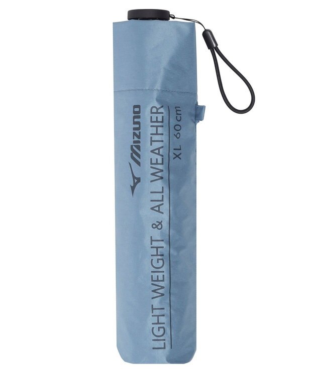 MOONBAT 【WEB限定】MIZUNO  (ミズノ)  BIGロゴ 無地 日傘 折りたたみ傘 パラソル 晴雨兼用 軽量 一級遮光 遮熱効果 遮光率100% UV遮蔽100% ターコイズブルー