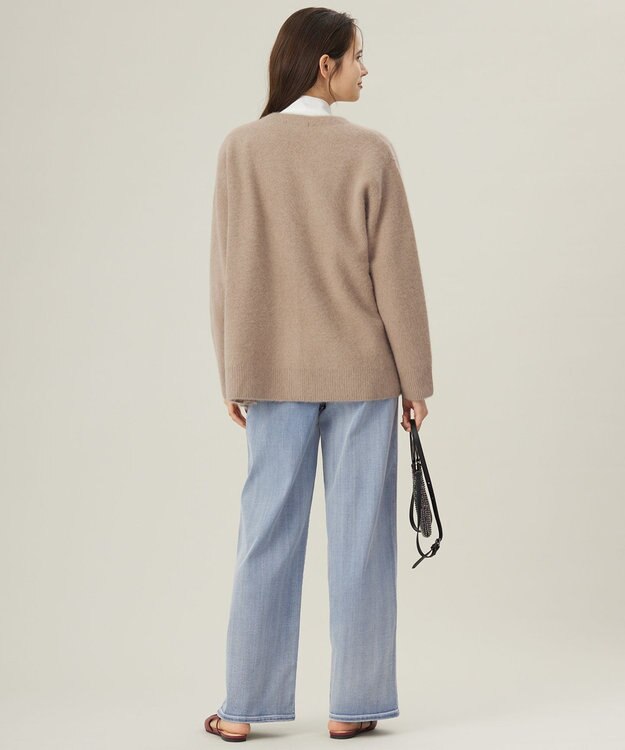 自由区 フォックスウール カーディガン ダークベージュ