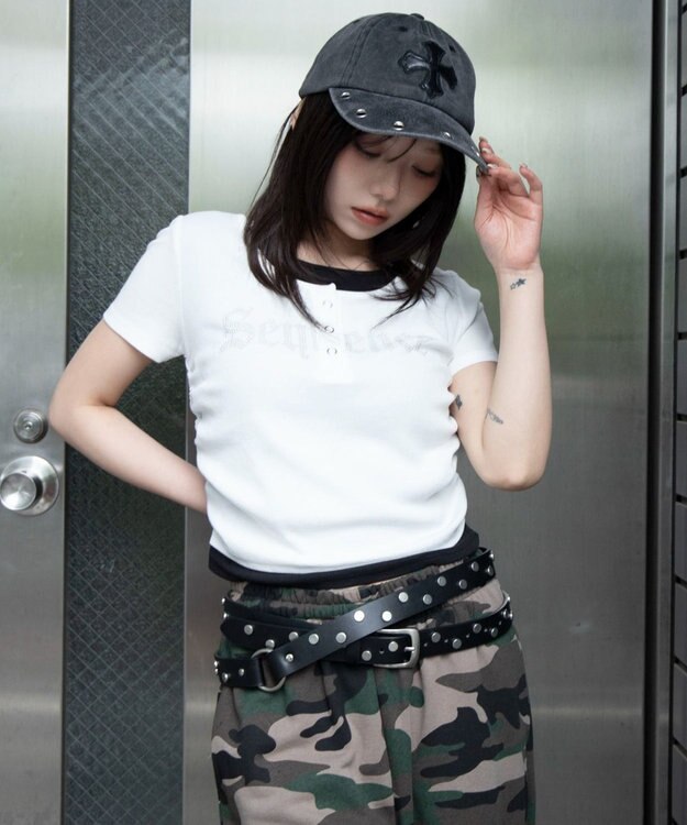 WEGO レイヤードグラフィックT ホワイトその他