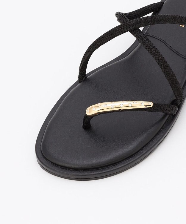 steppi メタルパーツ トング サンダル ブラック