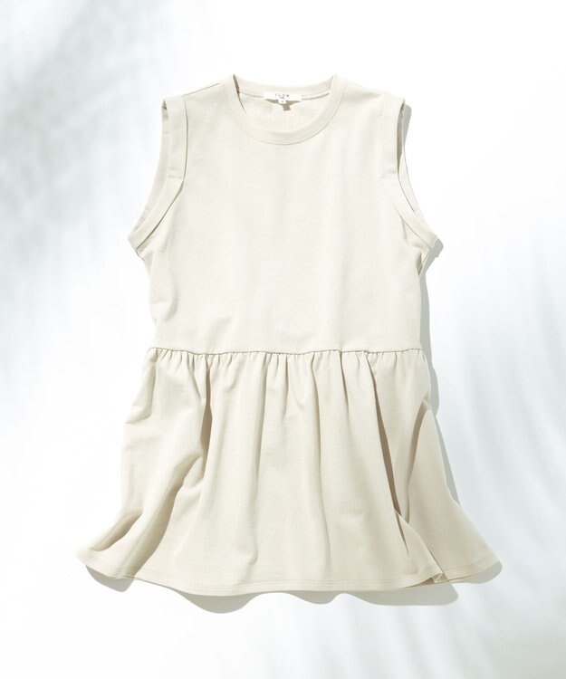 23区 【SLOW/洗える】コンパクトインレー ペプラムヘム カットソー ベージュ系